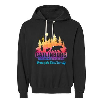 Gatlinburg Tennessee Bear Great Smoky Mountains Tie Dye Gift Garment-Dyed Fleece Hoodie