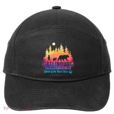Gatlinburg Tennessee Bear Great Smoky Mountains Tie Dye Gift 7-Panel Snapback Hat