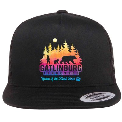 Gatlinburg Tennessee Bear Great Smoky Mountains Tie Dye Gift Flatbill Hat