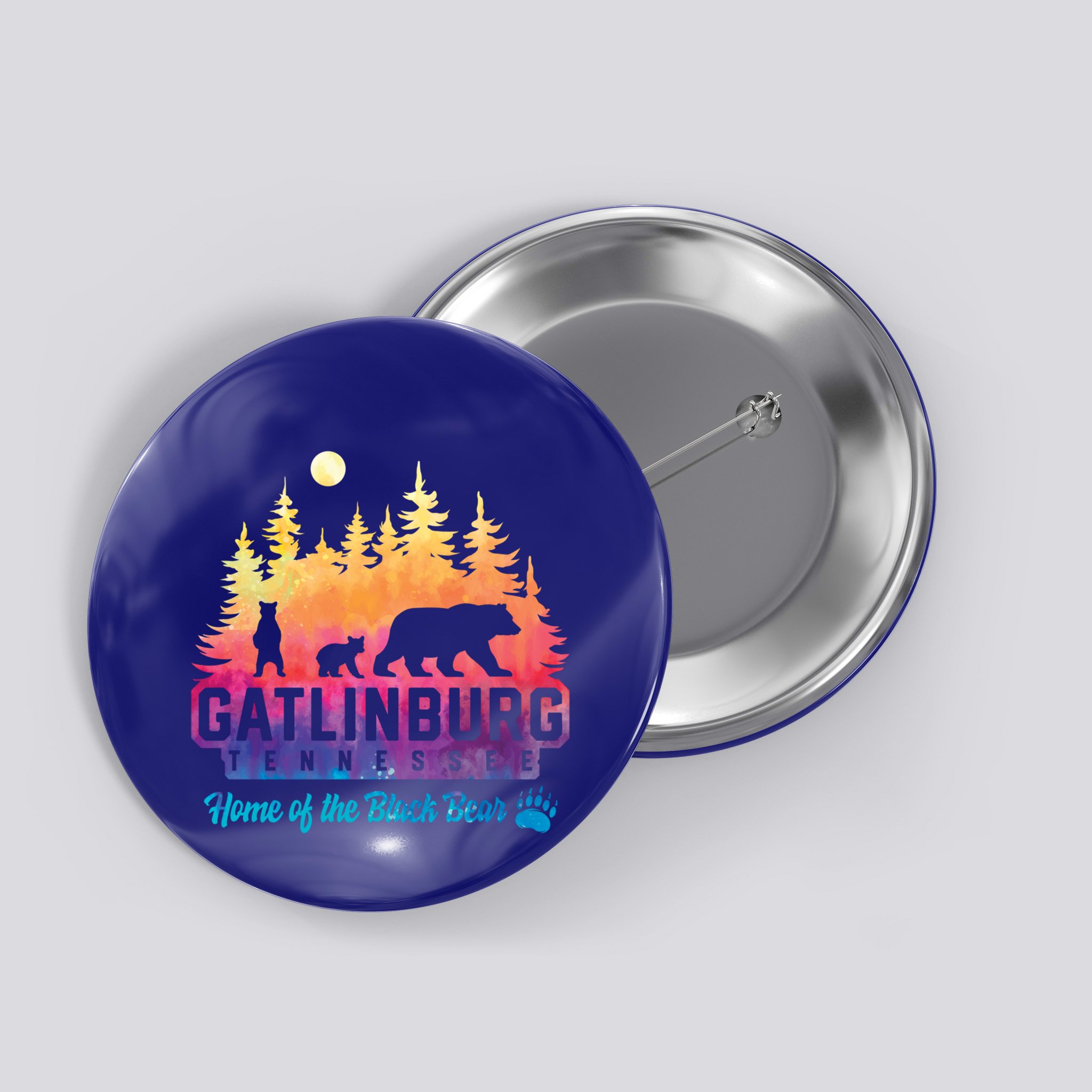 Gatlinburg Tennessee Bear Great Smoky Mountains Tie Dye Gift Button