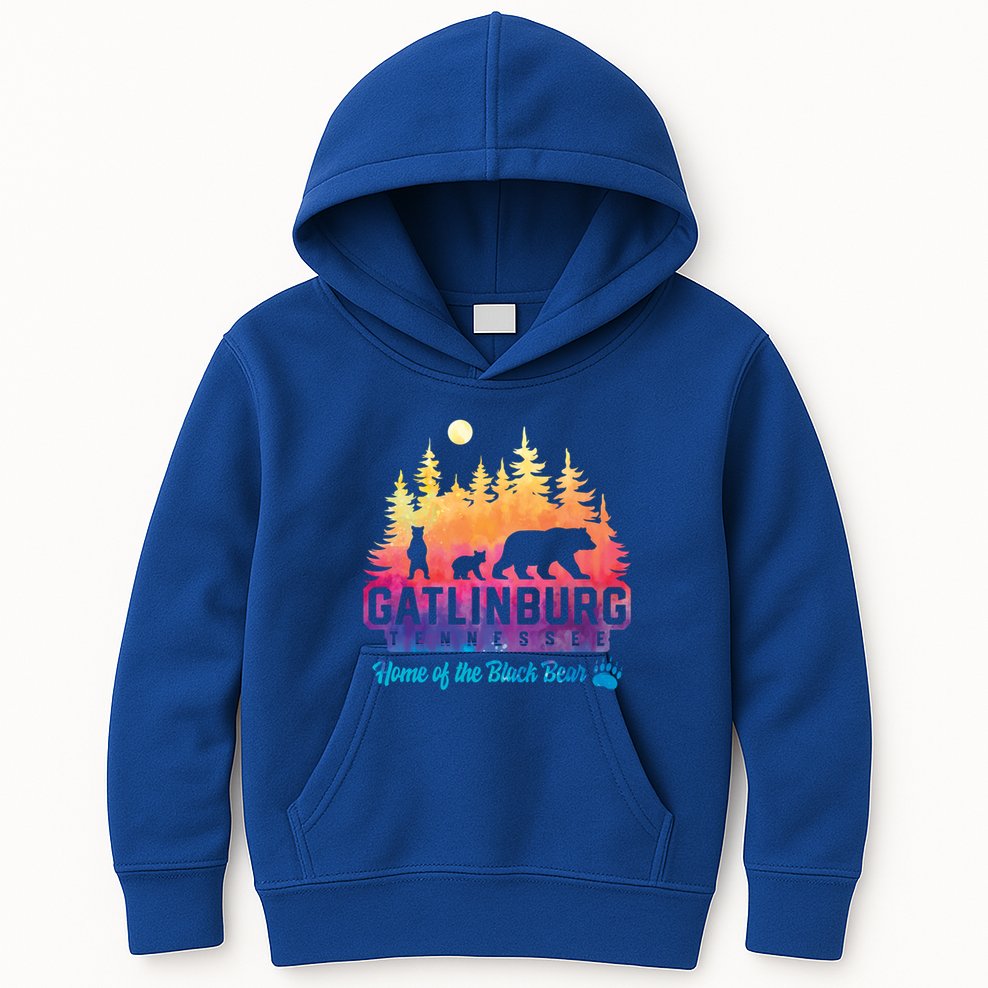 Gatlinburg Tennessee Bear Great Smoky Mountains Tie Dye Gift Kids Hoodie