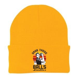 Grab Those Balls Ladies Bowling Retro Fun Bowling Cool Gift Knit Cap Winter Beanie