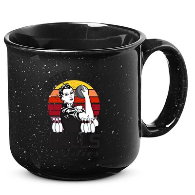 Grab Those Balls Ladies Bowling Retro Fun Bowling Cool Gift 15oz Campfire Ceramic Mug