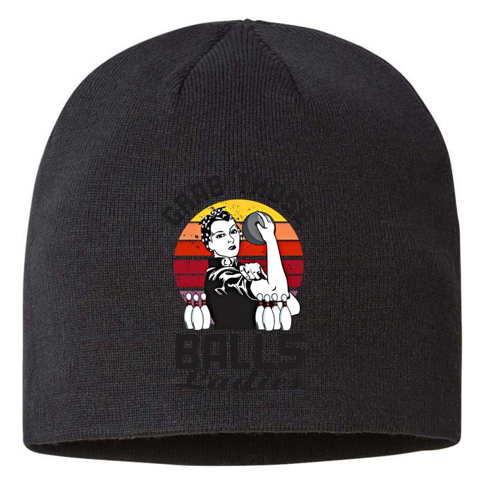 Grab Those Balls Ladies Bowling Retro Fun Bowling Cool Gift Sustainable Beanie