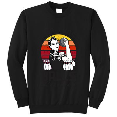 Grab Those Balls Ladies Bowling Retro Fun Bowling Cool Gift Tall Sweatshirt