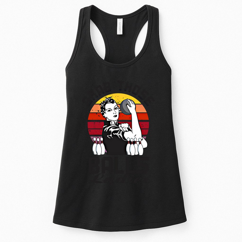 Grab Those Balls Ladies Bowling Retro Fun Bowling Cool Gift Womens Tank Top