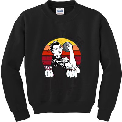 Grab Those Balls Ladies Bowling Retro Fun Bowling Cool Gift Kids Sweatshirt