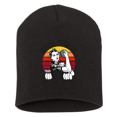 Grab Those Balls Ladies Bowling Retro Fun Bowling Cool Gift Short Acrylic Beanie