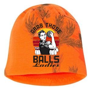 Grab Those Balls Ladies Bowling Retro Fun Bowling Cool Gift Kati - Camo Knit Beanie