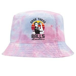 Grab Those Balls Ladies Bowling Retro Fun Bowling Cool Gift Tie-Dyed Bucket Hat