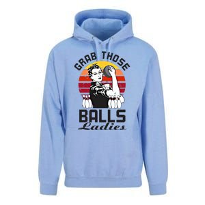 Grab Those Balls Ladies Bowling Retro Fun Bowling Cool Gift Unisex Surf Hoodie