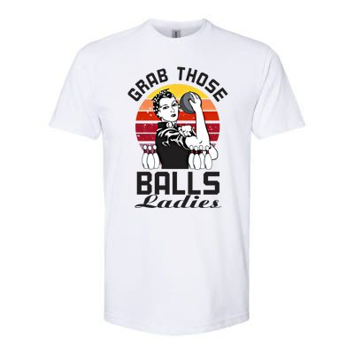 Grab Those Balls Ladies Bowling Retro Fun Bowling Cool Gift Softstyle CVC T-Shirt