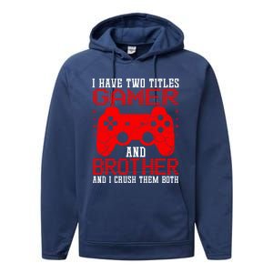 Gamers Tee Birthday Gift Ideas Funny Retro Gaming Brother Gift Performance Fleece Hoodie