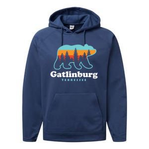 Gatlinburg Tennessee Bear Great Smoky Mountains Performance Fleece Hoodie