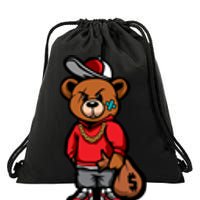 Gangster Teddy Bear Money Bags Good Chain Necklace Sneaker Drawstring Bag