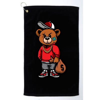 Gangster Teddy Bear Money Bags Good Chain Necklace Sneaker Golf Towel