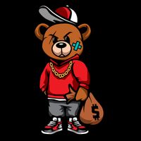 Gangster Teddy Bear Money Bags Good Chain Necklace Sneaker Toddler T-Shirt