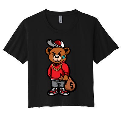 Gangster Teddy Bear Money Bags Good Chain Necklace Sneaker Crop Top