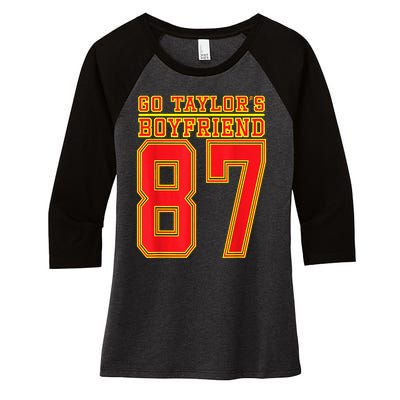 Go Taylor’S Boyfriend Best Funny Women's Tri-Blend 3/4-Sleeve Raglan Shirt