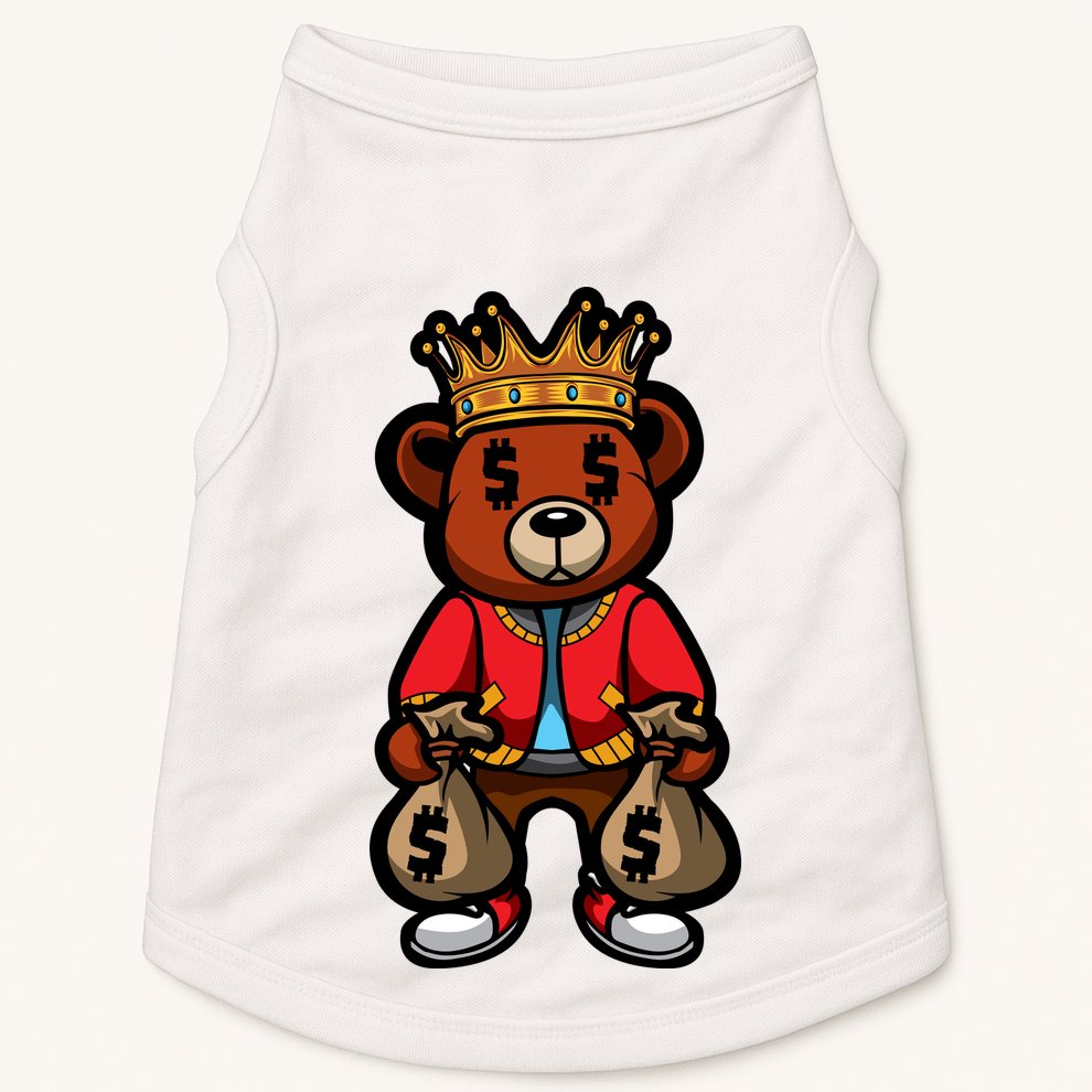 Gangster Teddy Bear King Money Bag Rich Savage Hip Hop Rap Rapper Cartoon Doggie Tank