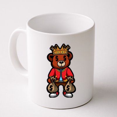 Gangster Teddy Bear King Money Bag Rich Savage Hip Hop Rap Rapper Cartoon Coffee Mug