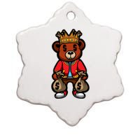 Gangster Teddy Bear King Money Bag Rich Savage Hip Hop Rap Rapper Cartoon Ceramic Star Ornament