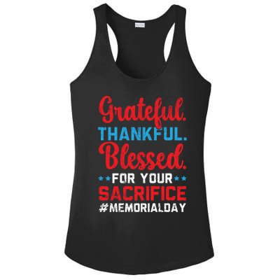 Grateful Thankful Blessed For Your Sacrifice Memorial Day Cute Gift Ladies PosiCharge Competitor Racerback Tank