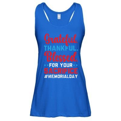 Grateful Thankful Blessed For Your Sacrifice Memorial Day Cute Gift Ladies Essential Flowy Tank