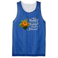 Grateful Thankful Blessed Plaid Leopard Pumpkin Thanksgiving Gift Mesh Reversible Basketball Jersey Tank