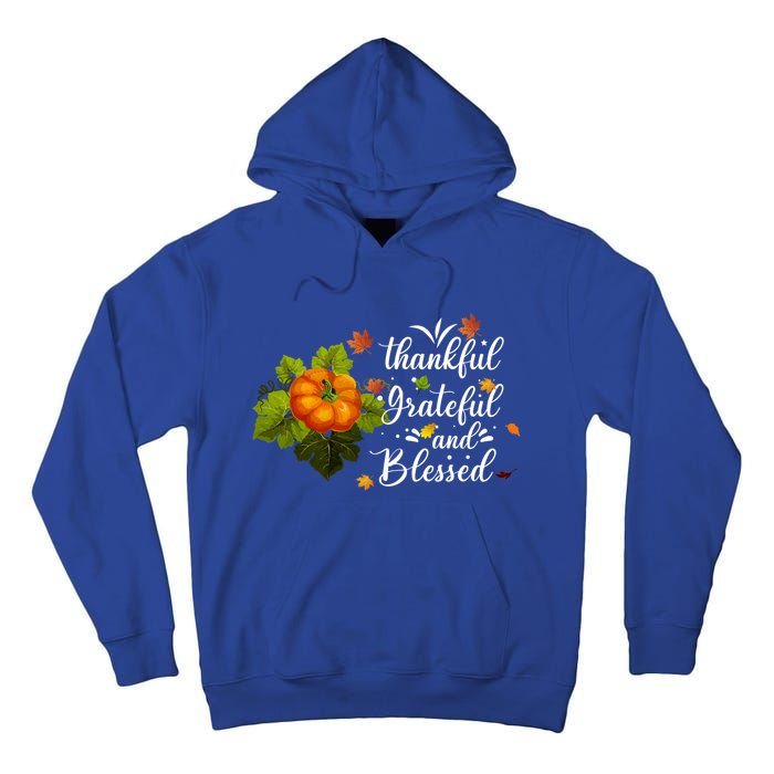 Grateful Thankful Blessed Plaid Leopard Pumpkin Thanksgiving Gift Tall Hoodie