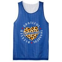 Grateful Thankful Blessed Gamma Leopard Heart Love Grandma Meaningful Gift Mesh Reversible Basketball Jersey Tank