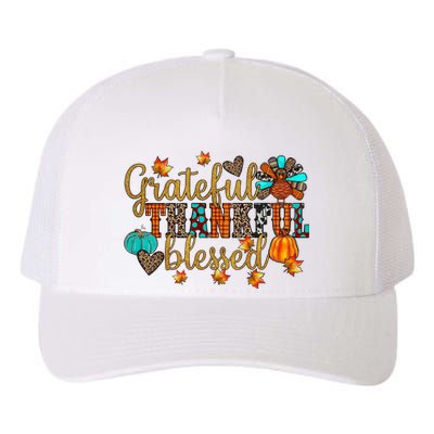 Grateful Thankful Blessed Thanksgiving Yupoong Adult 5-Panel Trucker Hat