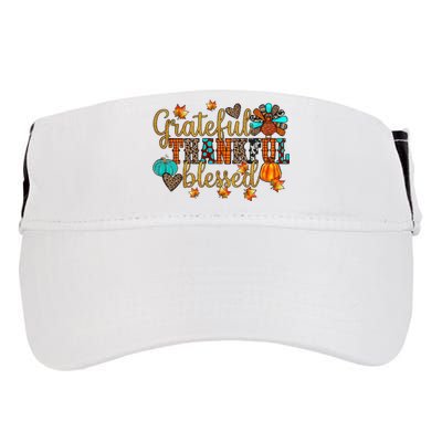 Grateful Thankful Blessed Thanksgiving Adult Drive Performance Visor