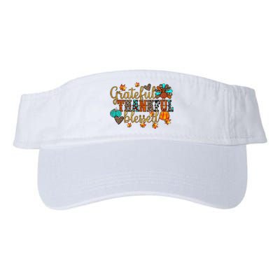 Grateful Thankful Blessed Thanksgiving Valucap Bio-Washed Visor