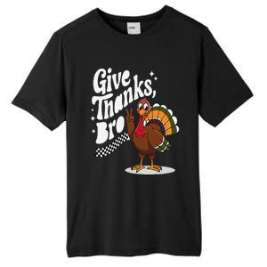 Give Thanks Bro Cute Turkey Thankful Thanksgiving Tall Fusion ChromaSoft Performance T-Shirt