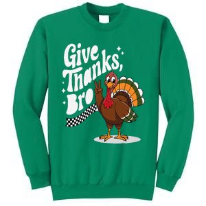 Give Thanks Bro Cute Turkey Thankful Thanksgiving Sweatshirt