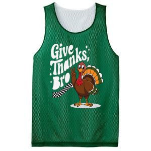 Give Thanks Bro Cute Turkey Thankful Thanksgiving Mesh Reversible Basketball Jersey Tank