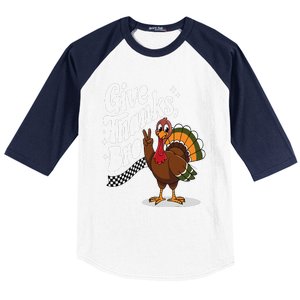 Give Thanks Bro Cute Turkey Thankful Thanksgiving Baseball Sleeve Shirt