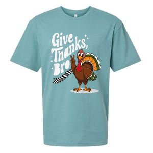 Give Thanks Bro Cute Turkey Thankful Thanksgiving Sueded Cloud Jersey T-Shirt