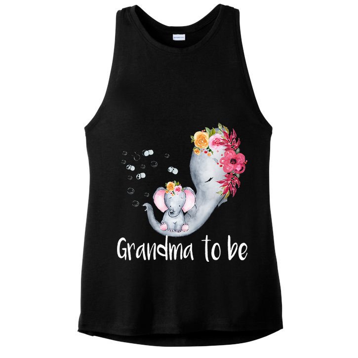 Grandma To Be Elephant Baby Shower For Floral Ladies PosiCharge Tri-Blend Wicking Tank