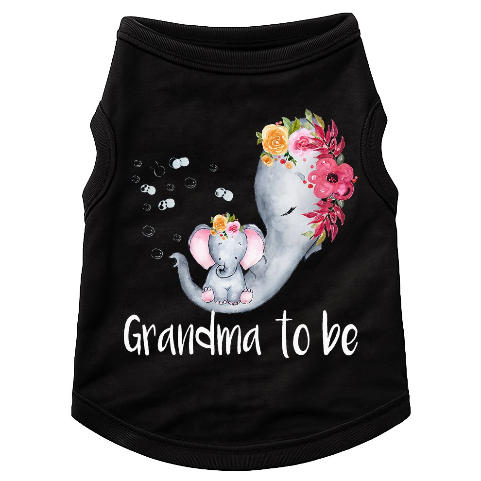 Grandma To Be Elephant Baby Shower For Floral Doggie Tank
