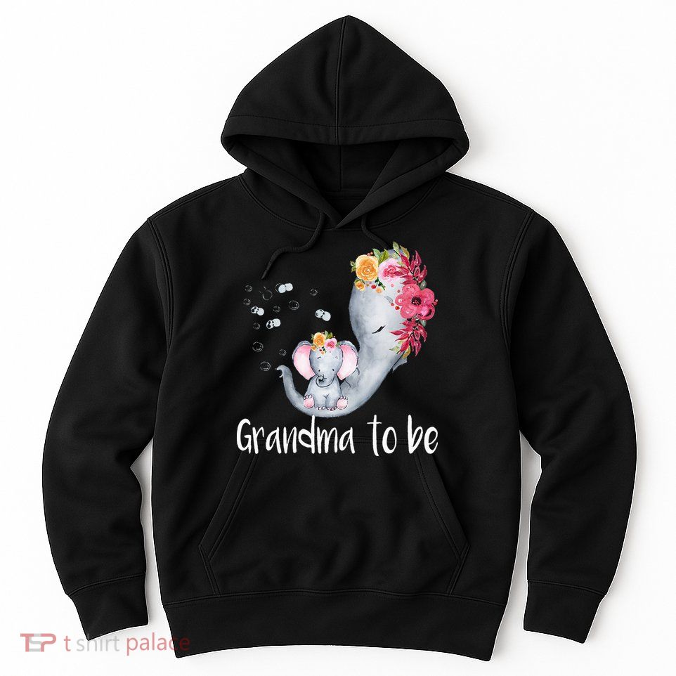 Grandma To Be Elephant Baby Shower For Floral Hoodie