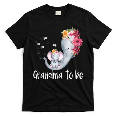 Grandma To Be Elephant Baby Shower For Floral T-Shirt