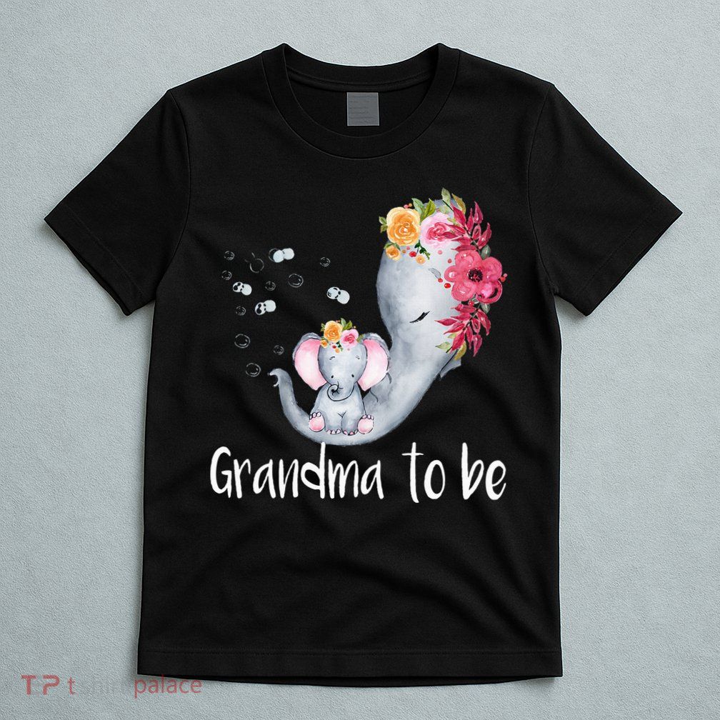 Grandma To Be Elephant Baby Shower For Floral T-Shirt