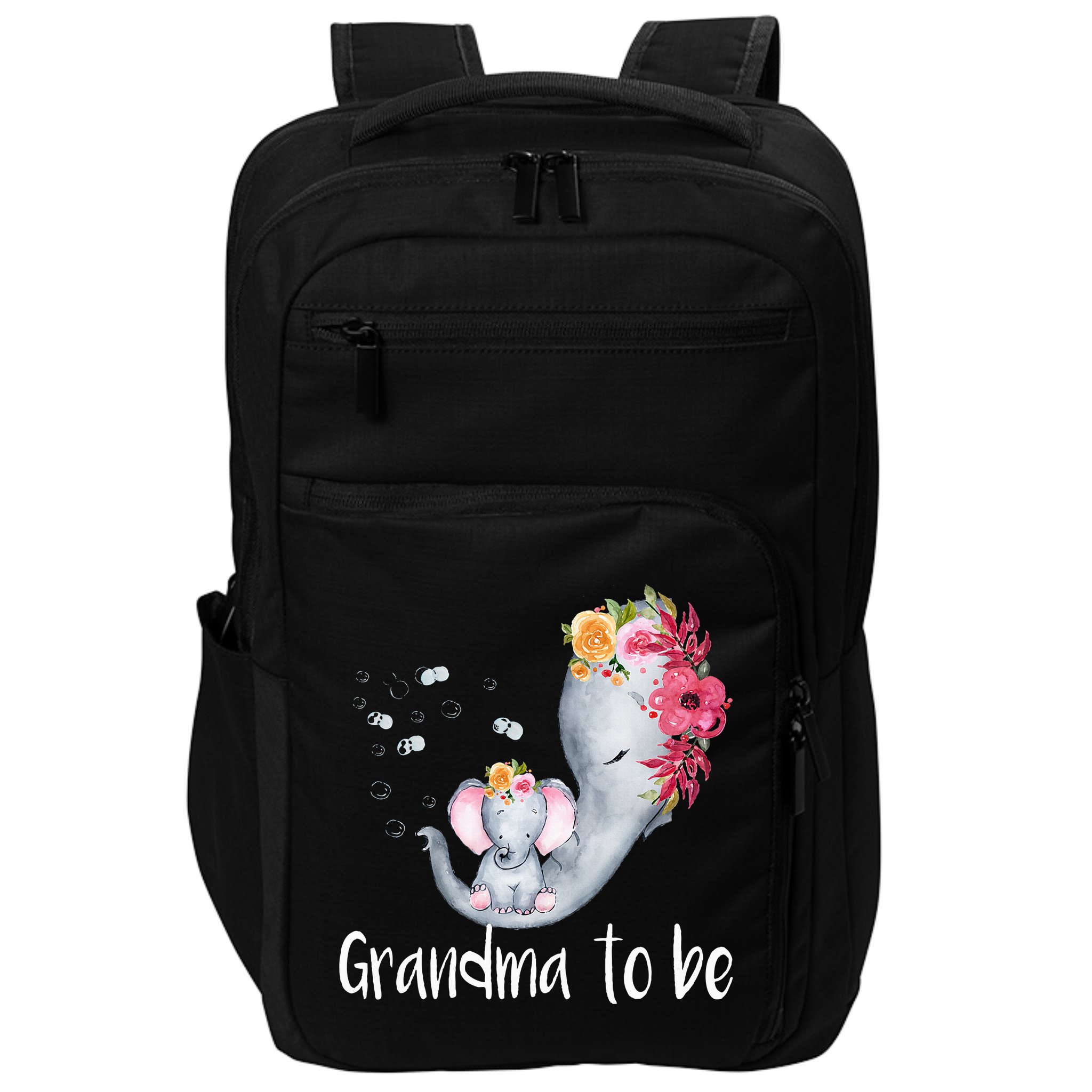 Grandma To Be Elephant Baby Shower For Floral Impact Tech Backpack