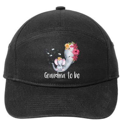 Grandma To Be Elephant Baby Shower For Floral 7-Panel Snapback Hat