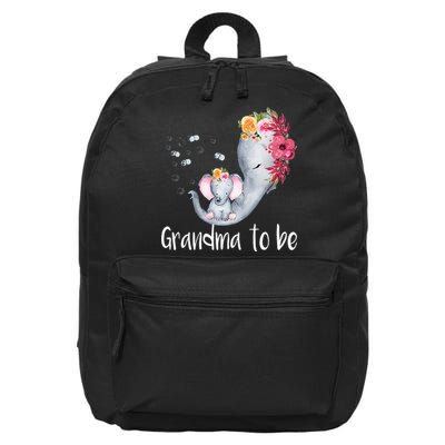 Grandma To Be Elephant Baby Shower For Floral 16 in Basic Backpack