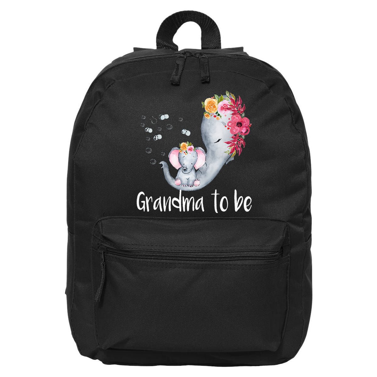 Grandma To Be Elephant Baby Shower For Floral 16 in Basic Backpack