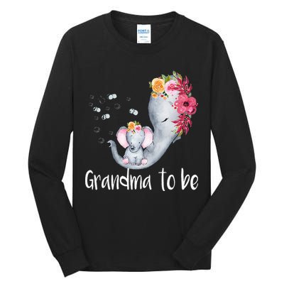 Grandma To Be Elephant Baby Shower For Floral Tall Long Sleeve T-Shirt