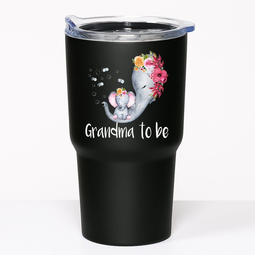 Grandma To Be Elephant Baby Shower For Floral Tumbler